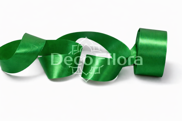 Лента атласная 5cm*25ярд - 019 - зелёная